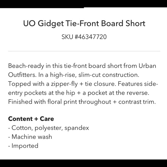 NWT UO GIDGET TIE FRONT BOARD SHORTS - Picture 4 of 7